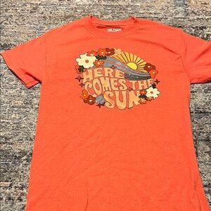 Gildan Vibrant Orange T-Shirt with Retro Graphic